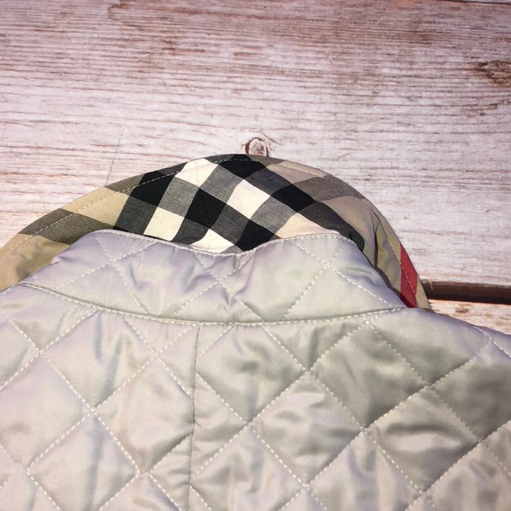 Burberry Gray Diamond Quilted Zip Jacket Size S - Picture 7 of 7